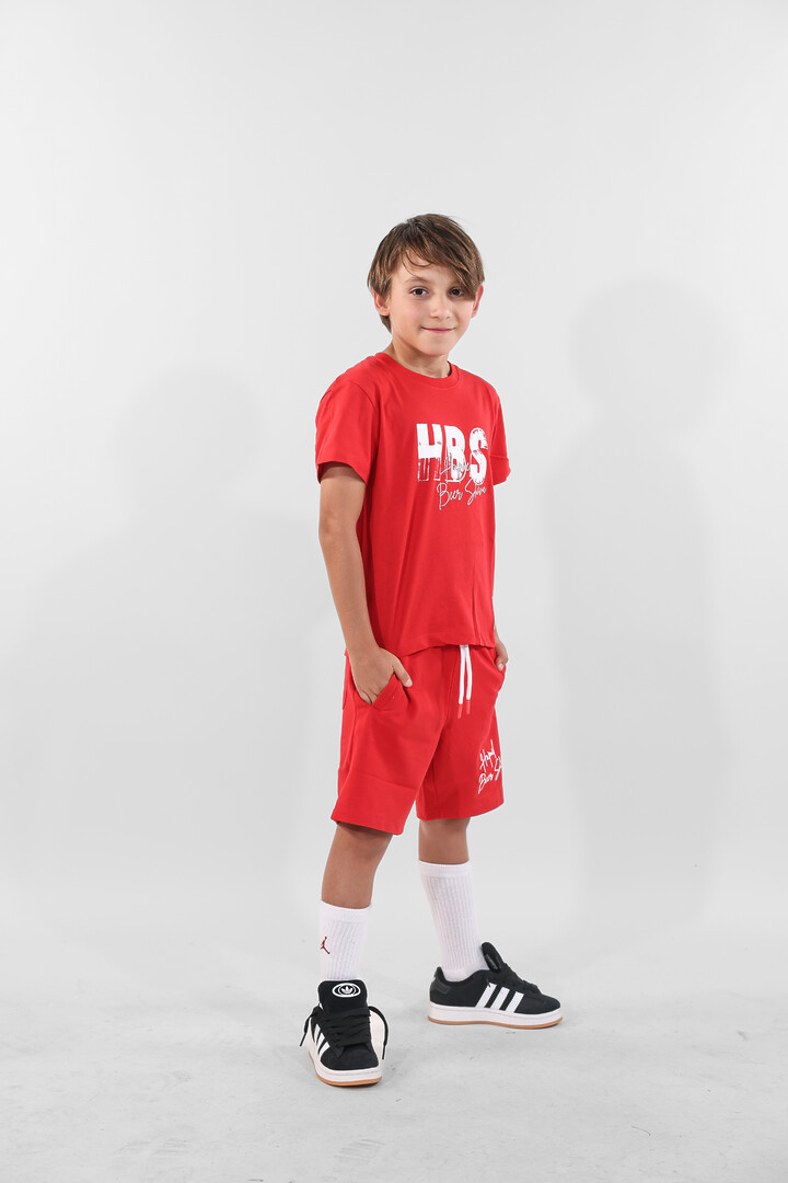 חליפת קיץ ילדים 2025 אדום